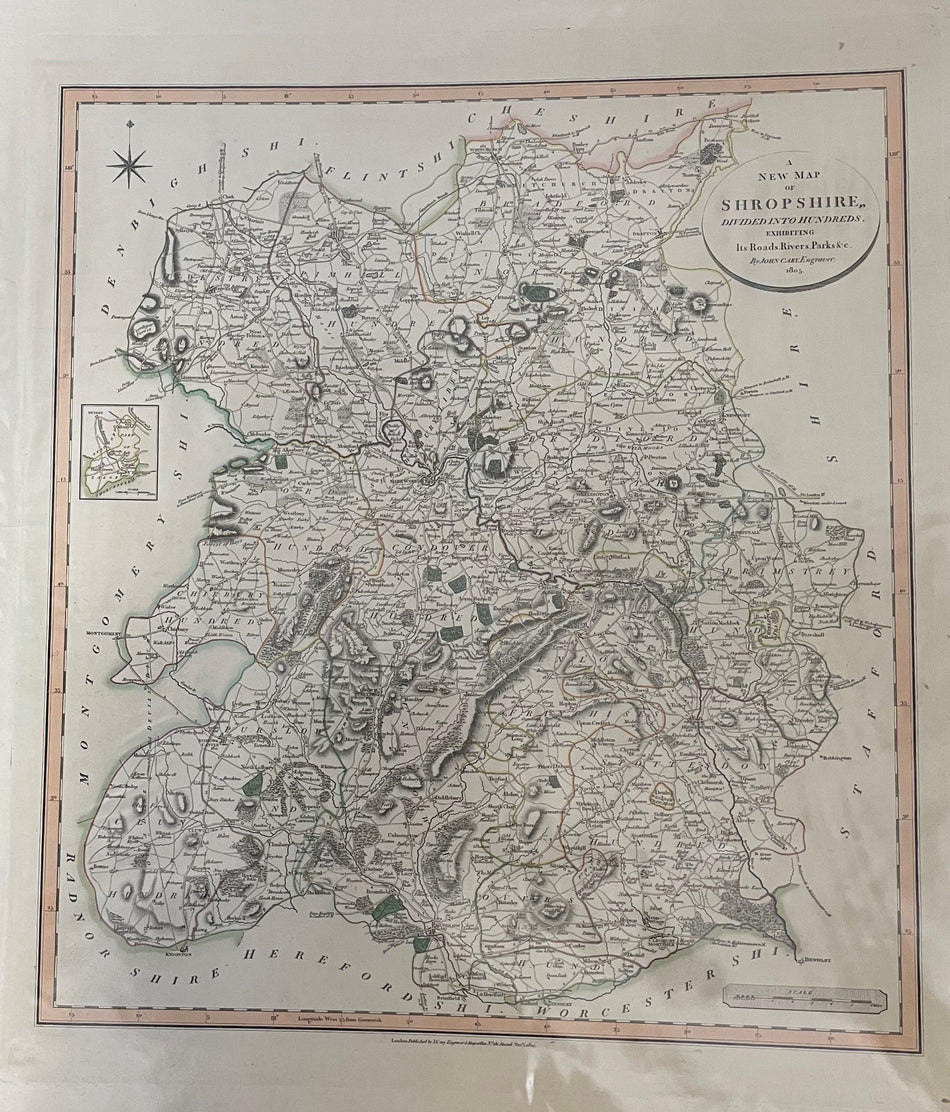 Cary's New English Atlas - Map Of Shropshire