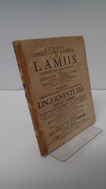 Dissertatio Juridica De Lamiis Earumqve Processu Criminali: Dissertatio Juridica De Lamiis Earumque Processu Criminali