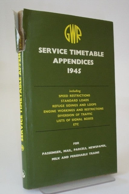 Great Western Railway Service Timetable Appendices 1945