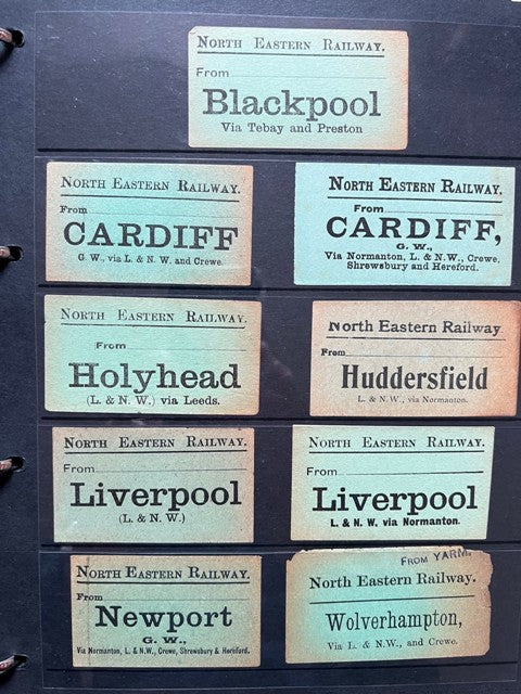 North Eastern Railway Pre-Grouping Luggage Labels