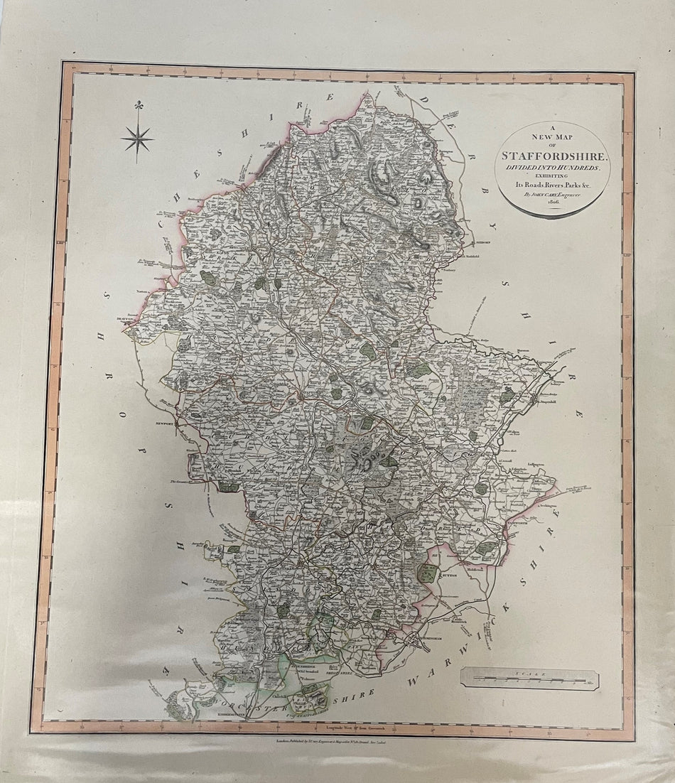 Cary's New English Atlas - Map Of Staffordshire